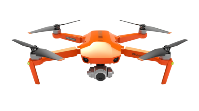Orange Quadcopter Drone with Camera gimbal