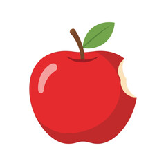 Juicy red apple with a bite mark healthy fruit isolated on for food advertising vector
