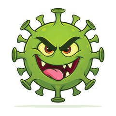 danger virus cartoon isolated in white background