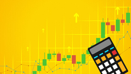 Business and finance statistical information and trends with up arrows. Concept illustration of investment development