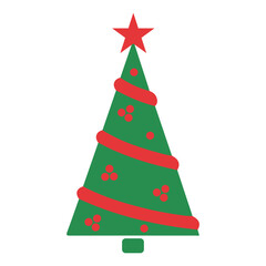 Minimal Christmas tree silhouette vector white background
