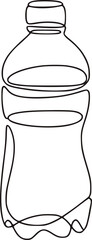 Minimalist plastic bottle outline liquid container