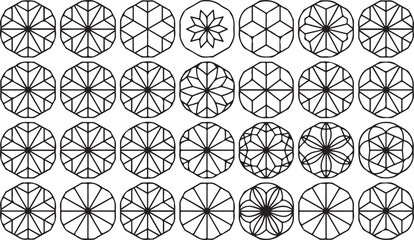 Traditional Japanese Kumiko ornament in a hexagon