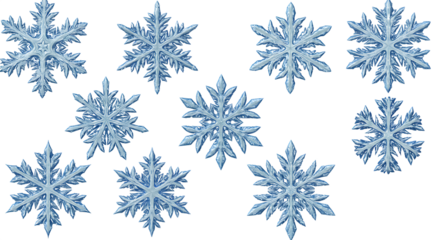set of vector snowflakes