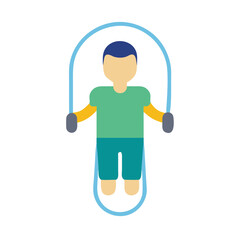 Flat vector design of character jumping rope exercise