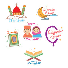 Fototapeta premium Ramadan Vector Icons