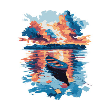 vector illustration of a tropical island