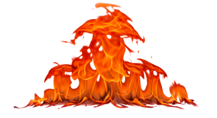 fire flames on white background