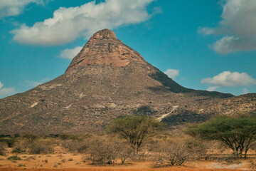 Scenic mountain landscapes in the arid landscapes of Marsabit County, Kenya