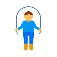 Flat design person with skipping rope on black background
