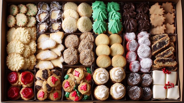 Festive assortment of cookies and treats perfect for holiday celebrations and gatherings