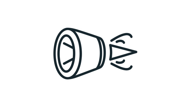 Stylized Line Art Icon of a Jet Engine Nozzle.