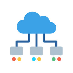 Cloud Computing Network with Servers and Data Nodes in a Flat Style