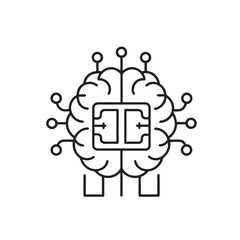 digital brain circuit board illustration representing artificial intelligence and technology