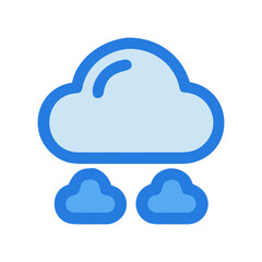 Cloudy weather icon depicting rain cloud for website or app design