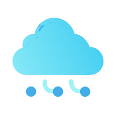 Stylized snow cloud illustration featuring snow falling in a minimalist flat design