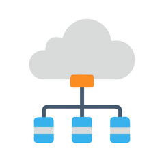 Cloud computing network connectivity with central server communicating to multiple data storage blocks