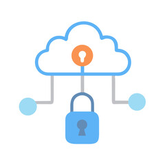 Cloud Data Security: Abstract Illustration of Secure Cloud Network Connections