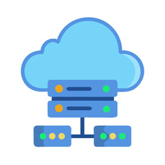 Abstract cloud server network illustration for cloud computing or data storage concept