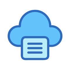 Cloud based document service, icon illustration for server documents and management