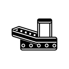 A conveyor belt machine illustration silhouette