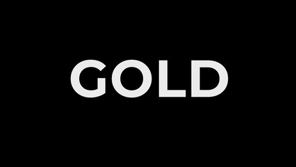 Fototapeta premium Cinematic intro outro title opening image GOLD text typography letter animation in 4K. The luxurious metallic gold ornaments that sparkle and glow give the effect of text overlay in the minimalist si