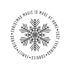 Christmas quote and snowflake design