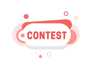 Contest banner, white with red colour mix modern, marketing concept. Elements for post social or business.