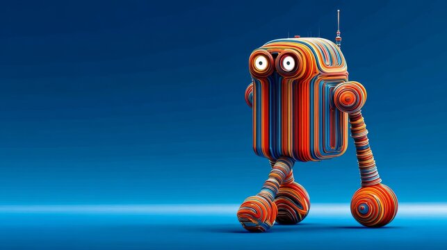 3D representation of an AI robot, cybernetic figure, or NFT art