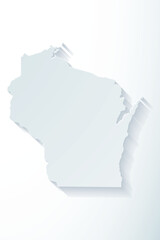 Vector graphic artwork suitable for print and web containing flat detailed map of WISCONSIN © Djerdj