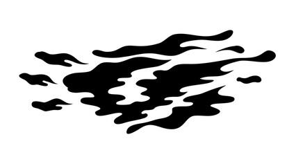 Obraz premium Abstract black shapes resembling clouds or liquid formations against a white background design element
