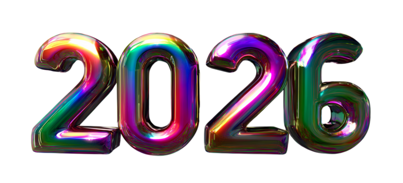 2026 new year celebration with 3d rendered metallic numbers on black background,symbolizing future hopes and festive occasions
