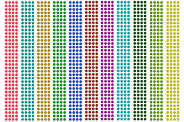 A vibrant seamless pattern featuring evenly spaced white polka dots on a bold purple background. This eye-catching design is perfect for use in textiles, wallpapers, digital backgrounds.