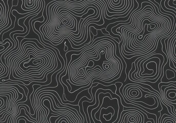 Abstract monochrome pattern of swirling lines and textures on dark background