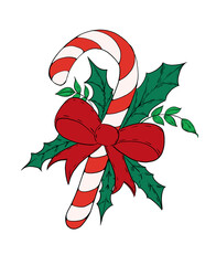 christmas decoration with holly berries