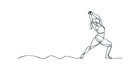 Woman in Yoga Pose Line Drawing