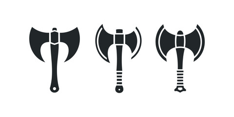 Collection of three stylized battle axes