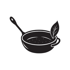 Clay Pan And Ladle Silhouette Vector