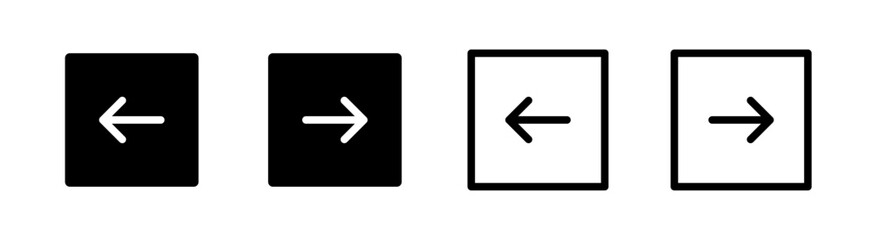 Arrow buttons icon set, Direction icons, left and right navigation icons, Vector illustration.