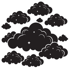 Illustration of a set of dark clouds