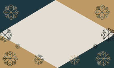 Snowflake Pattern Christmas Background with Beige Diamond | Winter Holiday Vector Backdrop for Festive Invitations and Marketing