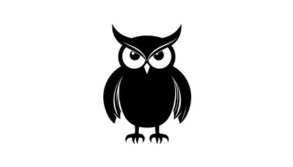 Obraz premium Simple black silhouette of an owl (3)