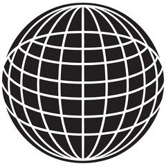 Globe with white grid lines, a global representation