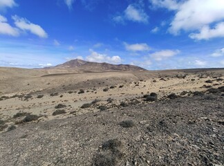 Typical landscape of Lanzarote. Canary Islands. Spain.