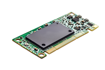 Exploring the intricate details of a modern circuit board on a white background isolated on transparent background