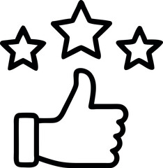 stars and hand line art icon vector