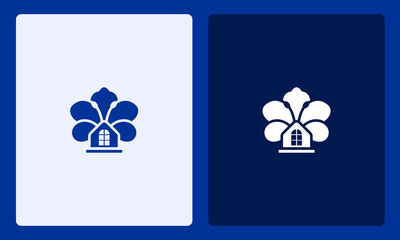 Flower with House Logo Design