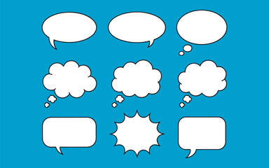 Speech Bubble and Thought Balloon Vector Set - Comic Style Text Boxes