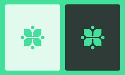 Monogram H letter with leaf