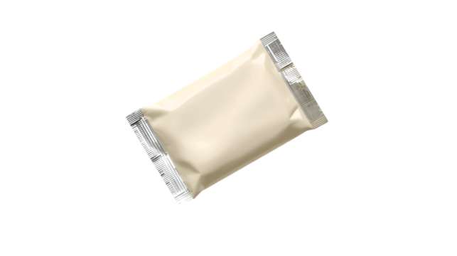 Small Rectangular Packet With Silver Edges On Black Background